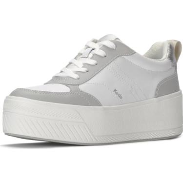Imagem de Keds Tênis feminino Skyler II com cadarço, Couro branco/cinza, 36