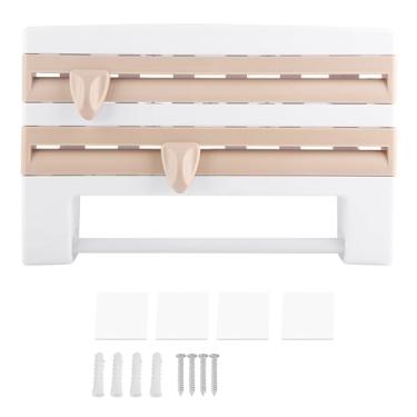 Imagem de Distribuidor de Rolo de Cozinha, Filme Plástico de Montagem na Parede e Dispensador de Folha Com Cortador para Cozinha, 15,4x3,9x9,5 Polegadas (cáqui)