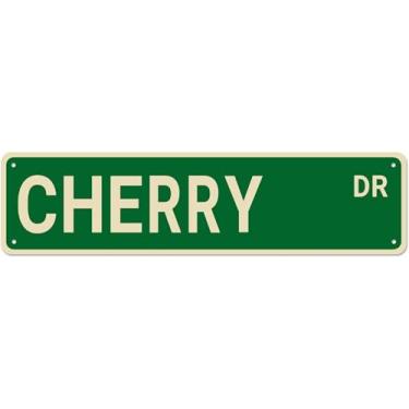 Imagem de Placa de metal em lata CHERRY DR placa vintage engraçada retrô placas de metal para quarto, cozinha, jardim, parede, bar, clube, café, decoração de casa, 10 x 40 cm