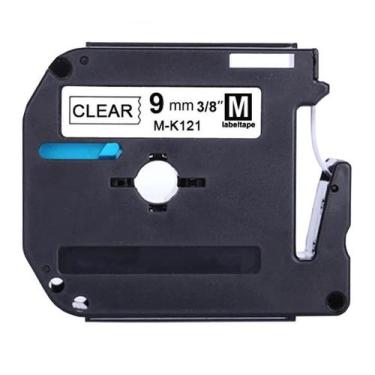 Imagem de Fita Compatível Brother M-K121 Incolor Letra Preta 9mm - Genérica Brot