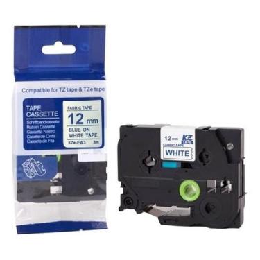 Imagem de Kit 5 Fita Tecido Compatível Brother Tze-FA3 Branca 12mm Kze - no-bran