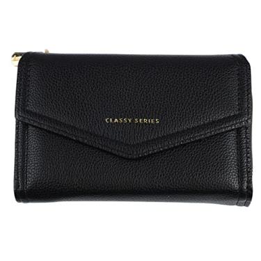 Imagem de Generic Papelão Com Papelão, Carteira de Couro Portátil Com Zíper, Botão de Pressão Elegante e Elegante para Ir para Mulheres (Um tamanho)