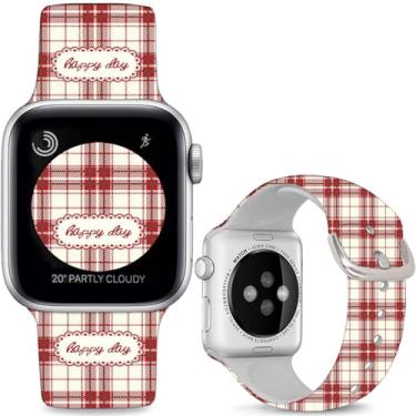 Imagem de Sjiangqiao Pulseiras de relógio de silicone macio compatíveis com Apple Watch SE séries 10, 9, 8, 7, 6, 5, 4, 3, 2 e 1 de 49 mm, 46 mm, 44 mm e 42 mm (série 3 2 1), para mulheres e homens.