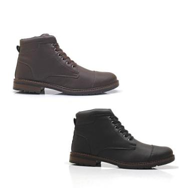 Imagem de Kit 2 Pares Bota Masculina Pórtice Com Ziper State, 41, Preto, Marrom,