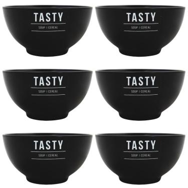Imagem de Conjunto De Bowls 440ml Para Cereal Café Da Manhã Manhattan Preto 6 Peças