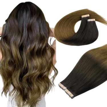 Imagem de Fita adesiva em extensões de cabelo DOORES Chocolate Dip 18 cm 10 g 40 unidades