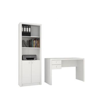 Imagem de Escritório com Mesa e Estante Branco - FdECOR