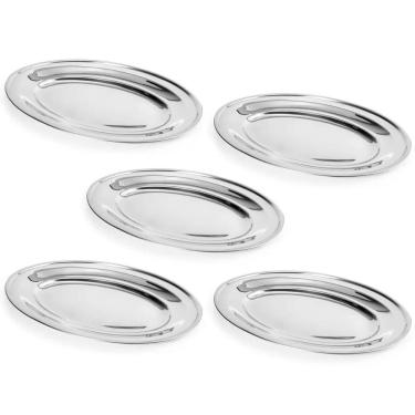 Imagem de Kit 5 Baixelas de Inox 25cm para Buffet Bar Restaurante Peti