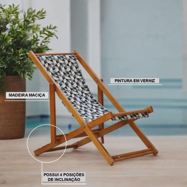 Imagem de Kit 5 Cadeiras Espreguiçadeira Preguiçosa Dobrável Mel Sem Braço