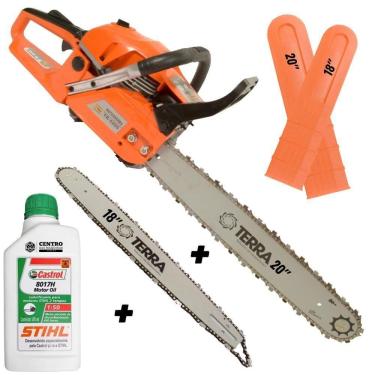 Imagem de Motosserra Terra Mt520 C/ Sabres 20” E 18” + óleo Stihl 2t