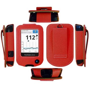 Imagem de Capa de couro ajustada com protetor de tela para Freestyle Libre, Freestyle Libre 2, Freestyle Libre 3, Freestyle Libre 14 dias (FLC-LBRD)