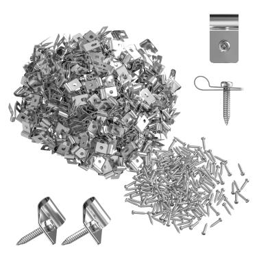 Imagem de Atotalof Clipes de montagem de arame para cerca elétrica – Pacote com 200 grampos de aço inoxidável com parafusos – Compatível com fio de calibre 12-16 e postes de cerca de madeira