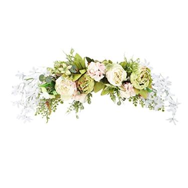 Imagem de Cocoarm Guirlanda de Porta Decorativa de Primavera Flores Artificiais de Peônia 75cm Multicoloridas Em Tecido de Seda Com Arame de Ferro para de Casamento, Espelho, Frente de Flor, Flor (5)