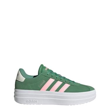Imagem de adidas Tênis feminino Vl Court Bold, Verde/rosa brilhante/marfim pré-amado, 41
