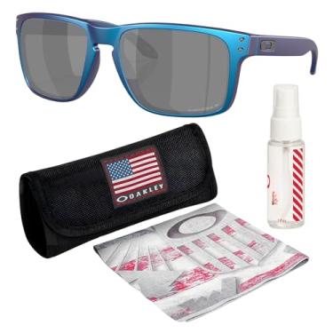 Imagem de OAKLEY Óculos de sol HOLBROOK XL OO9417 formato quadrado com kit oficial de óculos, Ciano fosco/azul com mudança de cor, 59 mm