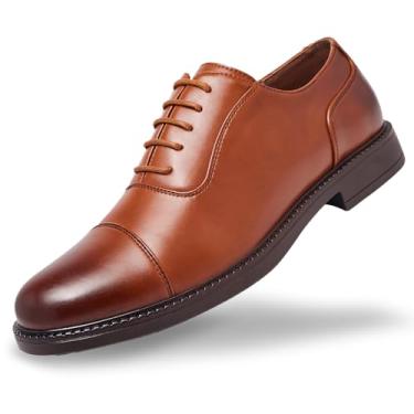 Imagem de SILENTCARE Sapato social masculino formal Oxford Business confortável clássico com cadarço, Marrom, 46
