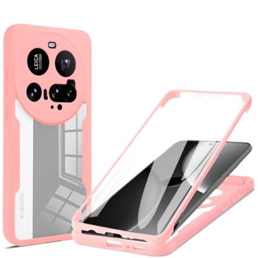 Imagem de Fofvccv Capa ultra transparente para Xiaomi 15 com protetor de tela, capa protetora de corpo inteiro TPU macio e resistente à prova de choque para Xiaomi 15 Ultra, QB rosa