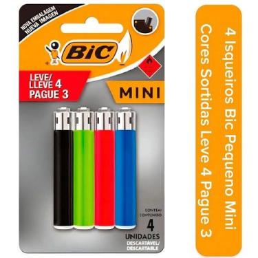 Imagem de Isqueiro Mini BIC Original 4 Unidades Display Cores Sortidas