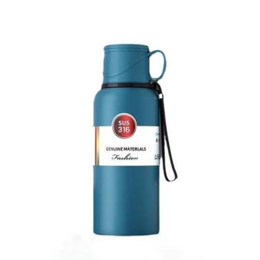 Imagem de Garrafa Térmica Aço Inoxidável 600ml 1L 1,5L Filtro Alça Quente Frio -