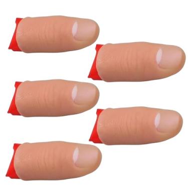 Imagem de 5Pcs Thumb Tip Magic Tricks Fake Thumb Tip Silk Vanish Magic Disappearing Silk Fake Thumb Tip Gimmick Magician Accessory and Practical Jokes Novelty Magic Tricks Making Objects Appear Disappear