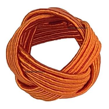 Imagem de KIT 04 Argola Porta Guardanapo Anel Trançado Terra Cota Luxo Mesa Post