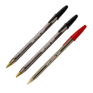 Imagem de Kit 3 Canetas Esferográfica Bic Cristal Intenso 1.6mm Ponta Grossa  Es