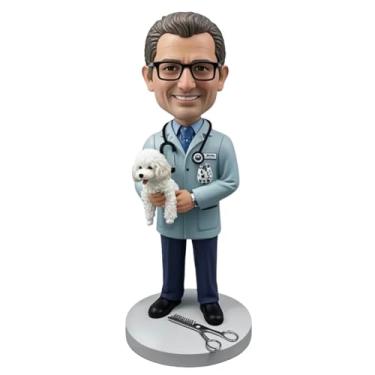 Imagem de Bobblehead personalizado com poodle e ferramentas feito de foto, presente ideal para donos de animais de estimação, perfeito para namorado, pai, irmão, aniversário e detalhes em casa