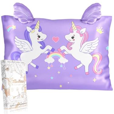 Imagem de Miss Adola 1 pacote de fronhas infantis 33 x 45 cm para crianças - fronhas fofas de seda macia respirável para cabelo e pele com zíper oculto para meninas, design kawaii divertido para roupa de cama