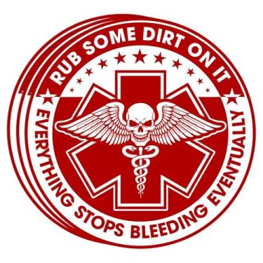Imagem de 3 peças Rub Some Dirt On It Adesivo Engraçado Médico EMT Moral EMS Paramédico Militar Impermeável Decalque de Vinil para Garrafas de Água Copo Laptop Capacete Rígido Presente de Carro para Menino