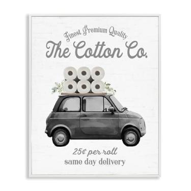 Imagem de Stupell Industries Cotton Co Papel Higiênico Entrega Branco Emoldurado Design de Arte Giclée por Lettered and Lined, 50 x 40 cm