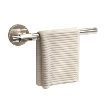 Imagem de ZzleoyuUUs-12 Prateleiras de banheiro Toalheiro de acrílico montado na parede, varão de toalha de luxo moderno com base redonda única, barra de toalha de mão sem perfuração para banheiro, cozinha