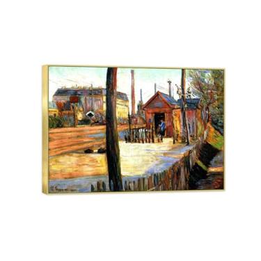 Imagem de BMZFYBS Famosa pintura de arte de parede em tela para decoração de casa - pôster e impressões de moldura dourada de rua 2 para sala de estar 70 x 100 cm 27 x 39 pol