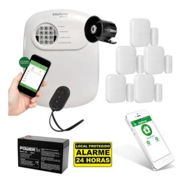Imagem de Kit Alarme ANM 24 NET Sem Fio Intelbras com Sensor PET e Acesso via Ap