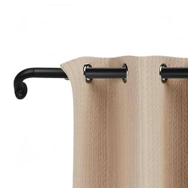 Imagem de Varão de Cortina Trilho de cortina romana blackout com rosca de liga de aço carbono de 71-427 cm retrátil preta 122-213 cm / 48-84 polegadas