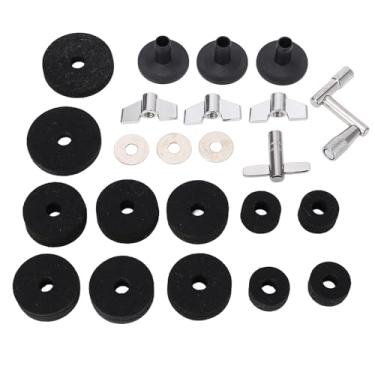 Imagem de 23 peças Acessórios de substituição de pratos não deslizam 2,5cm 4cm 5cm Pads de feltro Drum Mangas de címbas de casas de arruelas (Preto)