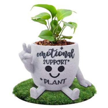 Imagem de Engraçado Face Vaso de Cabeça Interior, Pequeno Vaso de Flores Suculentas Único, Vaso de Cacto Fofo, Decoração de Interior, Vaso de Mesa de Escritório, Conjunto de Presente de Jardinagem (Apoio