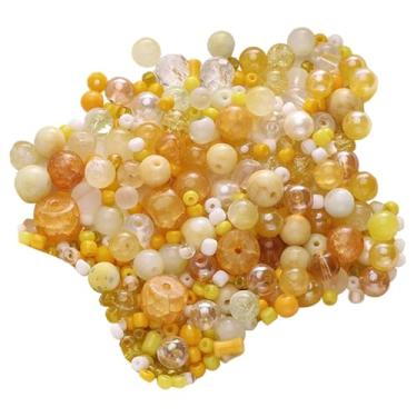 Imagem de KiBcsLic Kit de Contas para Fazer Joias, Kit para Fazer Colares de Contas, Pulseiras Faça Você Mesmo, Cores Misturadas, Suprimentos de Joias para Brincos, Amarelo
