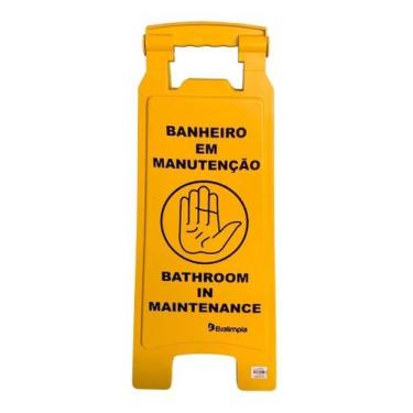 Imagem de Placa Bralimpia Sinalização Banheiro Em Manutencao (port/ing