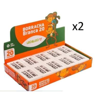 Imagem de Kit Borracha branca Escolar Nº 20  Atacado 40 unidades - Lynx produçõe