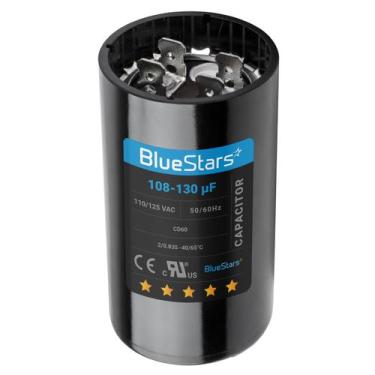 Imagem de Capacitor de partida BlueStars 108-130uF 110-125VAC para motores