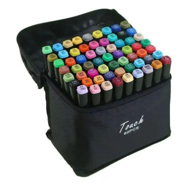 Imagem de Kit Canetinhas 60 Cores Ponta Dupla Art Marker - Magic Kids