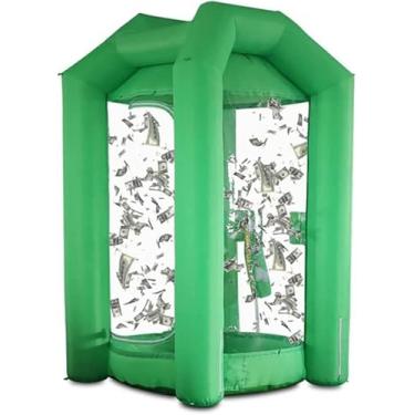 Imagem de Cabine De Dinheiro Inflável Cabine De Cubo De Dinheiro Máquina Inflável De Garra De Dinheiro De Cubo Inflável Com Sopradores, Captura De Garra De Dinheiro Para Eventos De Promoção, Máquina
