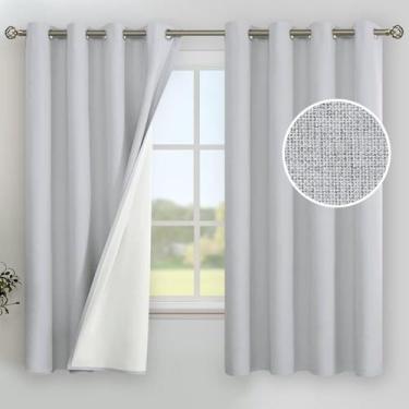 Imagem de Cortinas YoungStex Light Grey Linen Blackout 160x160cm 2 painéis