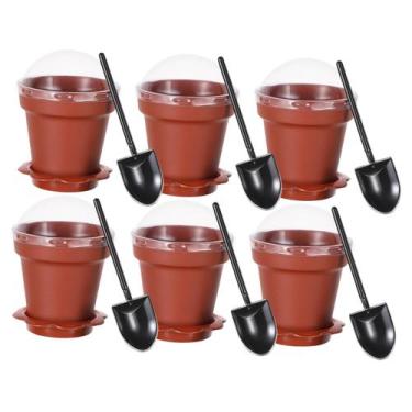 Imagem de Copos de sobremesa FELTECHELECTR Pot Cake 10 unidades com tampas e pás