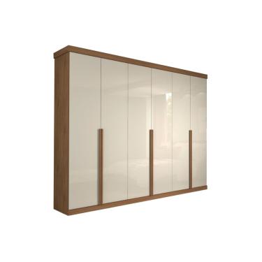 Imagem de Guarda Roupa Casal 6 Portas e 6 Gavetas Guarapari Cinamomo/Off White - Panan