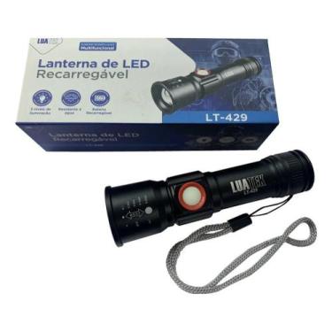 Imagem de Lanterna Tática com Zoom Led Profissional Usb Recarregável Luz Branco 