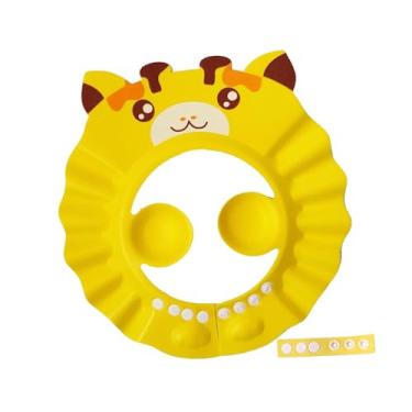 Imagem de MERIGLARE Touca de banho infantil, xampu, protetor auricular, macio, reutilizável, viseira de banho, adorável, viseira de banho, protetor de cabelo para bebês e