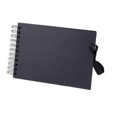 Imagem de Baoblaze Álbum de fotos de scrapbook, livro de memórias, presente de aventura, álbum de fotos faça você mesmo, livro para viagem, memórias de formatura, Preto