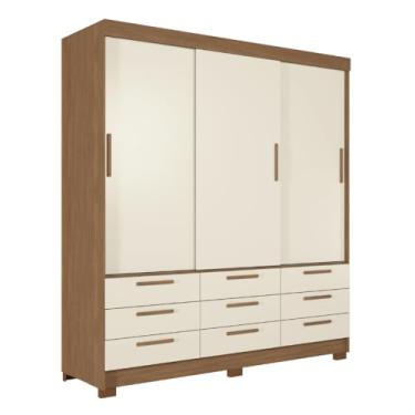 Imagem de Guarda Roupas Casal 3 Portas 9 Gavetas Uraí Madeirado/Areia
