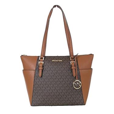 Imagem de Bolsa Michael Kors Charlotte Signature grande com zíper - Marrom